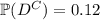 \mathbb P(D^C)=0.12