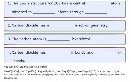 Part a use valence bond theory to devise a hybridization and bonding scheme for co2. match the words