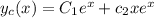 y_c(x)=C_1e^x+c_2xe^x