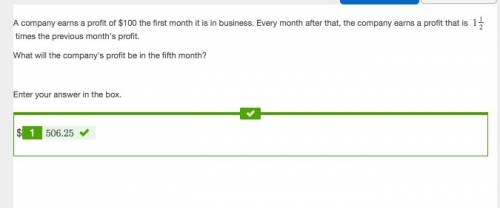 30 points and brainliest answera company earns a profit of $100 the first month it is in business. e