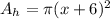 A_h = \pi (x+6)^2