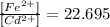 \frac{[Fe^{2+}]}{[Cd^{2+}]}=22.695