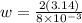 w = \frac{2(3.14) }{8\times 10^{-3}}