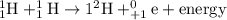 _1^1\textrm{H}+_1^1\textrm{H}\rightarrow 1^2\textrm{H}+_{+1}^0\textrm{e}+\text{energy}