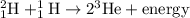 _1^2\textrm{H}+_1^1\textrm{H}\rightarrow2^3\textrm{He}+\text{energy}