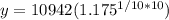 y=10942(1.175^{1/10 * 10 })