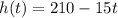 h(t) = 210-15t