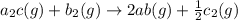 a_2c(g)+b_2(g)\rightarrow 2ab(g)+\frac{1}{2}c_2(g)