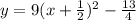 y = 9(x+\frac{1}{2}) ^2 -\frac{13}{4}
