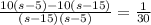 \frac{10(s-5)-10(s-15)}{(s-15)(s-5)}= \frac{1}{30}