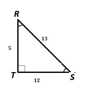 Use the diagram and side lengths of triangle rst to determine the angles used for the trigonometric