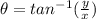 \theta = tan^{-1}(\frac{y}{x})