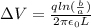 \Delta V = \frac{q ln(\frac{b}{a})}{2\pi \epsilon_0 L}