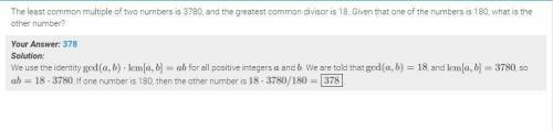 The least common multiple of two numbers is 3780, and the greatest common divisor is 18. given that