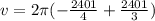 v= 2\pi (-\frac{2401}{4}+\frac{2401}{3})