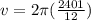 v= 2\pi (\frac{2401}{12})
