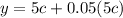 y=5c+0.05(5c)