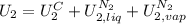 U_2=U_2^C+U_{2,liq}^{N_2}+U_{2,vap}^{N_2}