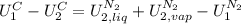 U_1^C-U_2^C=U_{2,liq}^{N_2}+U_{2,vap}^{N_2}-U_1^{N_2}