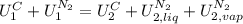 U_1^C+U_1^{N_2}=U_2^C+U_{2,liq}^{N_2}+U_{2,vap}^{N_2}