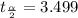 t_{\frac{\alpha}{2}}=3.499