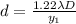 d=\frac{1.22\lambda D}{y_1}