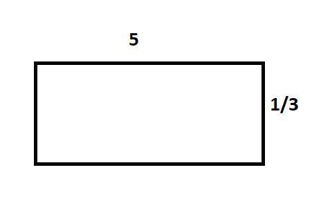 Find the area of rectangle with side lengths of 5 in and 1/3 in