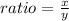 ratio=\frac{x}{y}