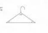 What type of triangle must the hanger be to hang clothes evenly?  the top part of the triangle is 11