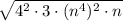 \sqrt{4^2 \cdot 3 \cdot (n^4)^2 \cdot n}