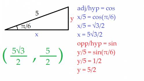 Convert (5, pi/6) to rectangular coordinates