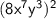 \sf{(8x^7y^3)^2}