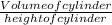 \frac{Volume of cylinder}{height of cylinder}