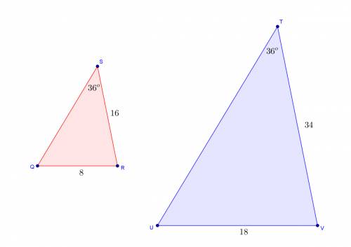 Given the information below, qrs is uvt similar to ?  if so, give the scale factor. qr= 8 rs = 16 uv