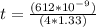 t   = \frac{(612*10^{-9})}{(4*1.33)}