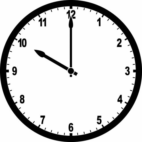 What angle do the minute and hour hands of a clock make at 10: 00
