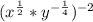 (x ^ {\frac {1} {2}} * y ^ {-\frac {1} {4}})^{-2}