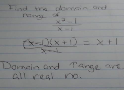 Find the domain and range of x²-1/x-1
