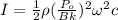 I = \frac{1}{2}\rho(\frac{P_o}{Bk})^2\omega^2 c