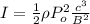 I = \frac{1}{2}\rho P_o^2 \frac{c^3}{B^2}