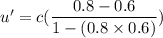 u'=c(\dfrac{0.8-0.6}{1-(0.8\times0.6)})
