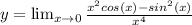 y= \lim_{x \to 0}  \frac{x^2cos(x)-sin^2(x)}{x^4}