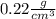 0.22 \frac{g}{cm^3}