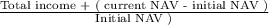 \frac{\textup{Total income + ( current NAV - initial NAV )}}{\textup{Initial NAV )}}