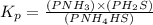 K_p=\frac{(P NH_3)\times (P H_2S)}{(P NH_4HS)}