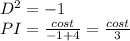 D^2 =-1\\PI = \frac{cost}{-1+4} =\frac{cost}{3}