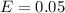 E=0.05