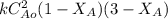 kC^{2}_{Ao}(1 - X_{A})(3 - X_{A})