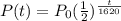 P(t) =P_0(\frac{1}{2})^\frac{t}{1620}