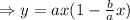 \Rightarrow y = ax(1-\frac{b}{a}x)